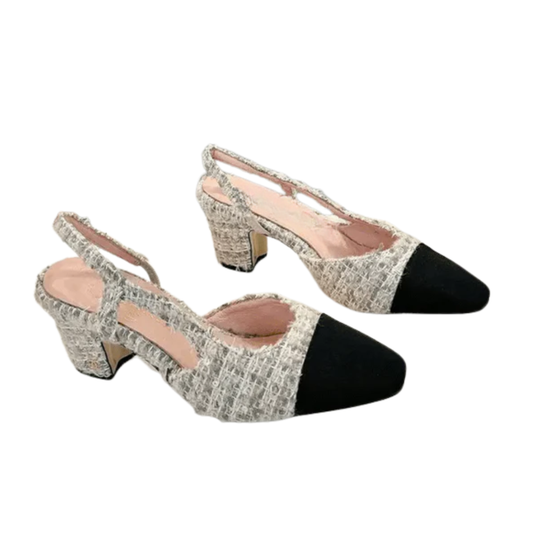 Slingback Tweed Pink/White – CC